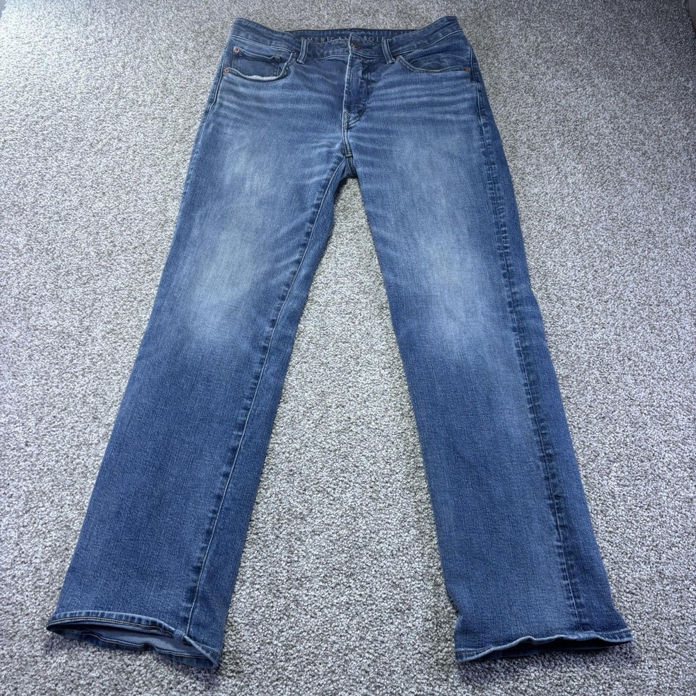 American Eagle Airflex+ Bootcut Jeans Mens 31x32 Blue Med Wash Stretch Denim